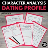 Character Dating Profile | Analysis for Any Story | Valentine's Day Activity