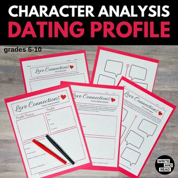 Preview of Character Dating Profile - Analysis for Any Story - Valentine's Day Activity