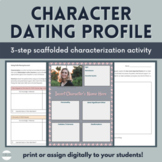 Character Dating Profiles for ANY NOVEL - Characterization Activity