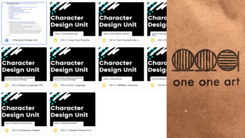 Preview of Character Design Art Unit  (Google Slides - 11 lessons/assignments)