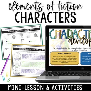 Preview of Character Development & Analysis Minilesson - Indirect & Direct Characterization