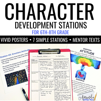 Preview of Character Development Mini Lesson, Characterization, Stations Activity