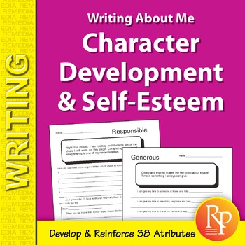 Preview of Character Development & Self Esteem: Writing About Me | Story Prompt Activities