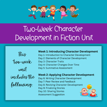 Preview of Character Development in Fiction for MS and HS Students - 2-Week Unit