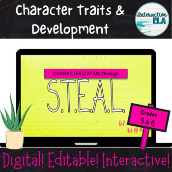 Preview of Character Development through S.T.E.A.L. + Constructed Response Digital Lesson