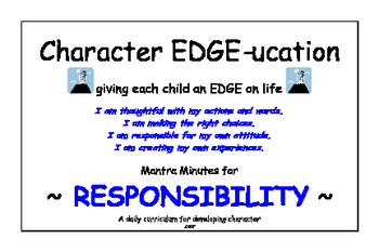 Preview of CHARACTER EDUCATION - Mantra Minute Affirmations for Responsibility
