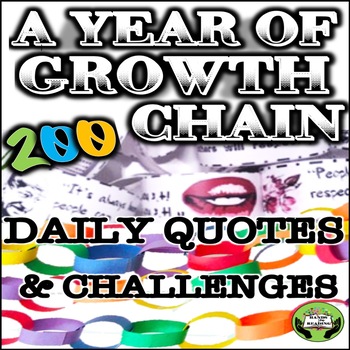 Preview of SEL Character Education BUNDLE: A Year of Growth- Daily Quotes & Challenges