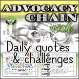 SEL Character Education- Advocacy Chain: Daily Quotes & Ch