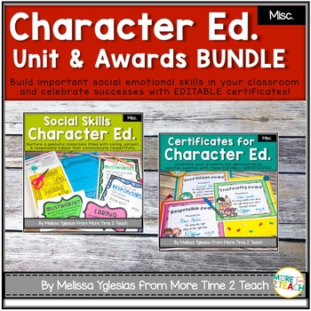 Preview of Character Education Bundle: {Lessons, Activities, Posters, & Editable Awards}