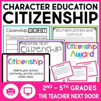 Preview of Character Education Citizenship SEL Activities Morning Meetings Task Cards