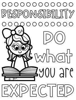 About Being Responsible Sheet Coloring Pages