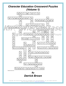 Preview of Character Education Crossword Puzzles (Volume 1) (FULL VERSION)