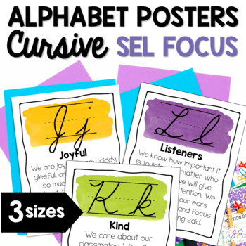 Preview of Character Education Cursive Alphabet Posters
