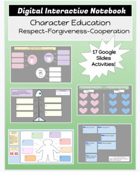 Preview of Character Education Digital Interactive Notebook Respect Forgiveness Cooperation