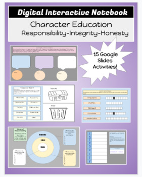 Preview of Character Education Digital Interactive NotebookResponsibility Honesty Integrity