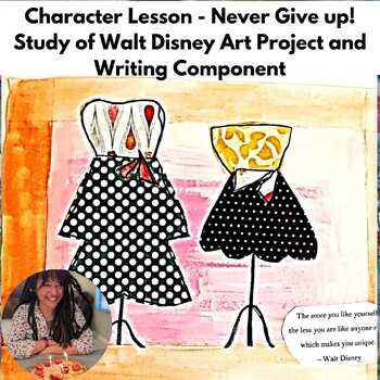 Preview of Character Education "Don't Give Up" Walt Disney Biography Art Project