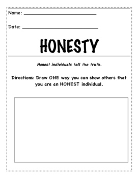 honesty worksheet teaching resources teachers pay teachers