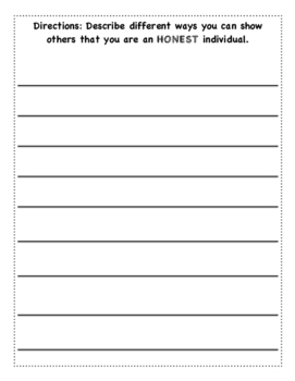 character education honesty worksheet by reading with be