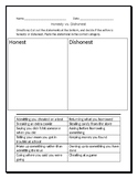 Character Education: Honest vs. Dishonest Worksheet