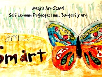 Preview of Self Esteem Project "I am" Statements Butterfly Art