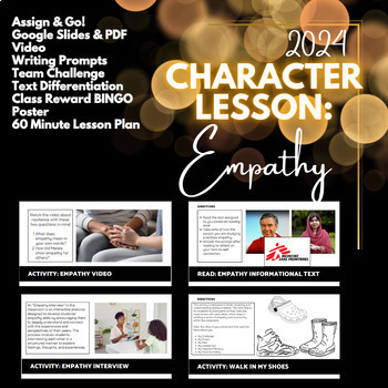 Preview of Character Education Middle School: Empathy SEL digital lesson, video, interview