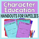 Character Education Handouts For Parent And Family Newsletters