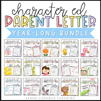 Preview of Character Education Parent Letters | BUNDLE | SEL | Parent Communication