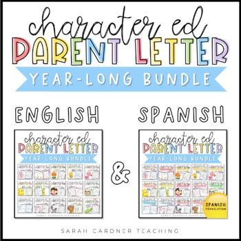 Preview of Character Education Parent Letters Bundle | ENGLISH & SPANISH