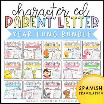 Preview of Character Education Parent Letters | SPANISH | Parent Communication 