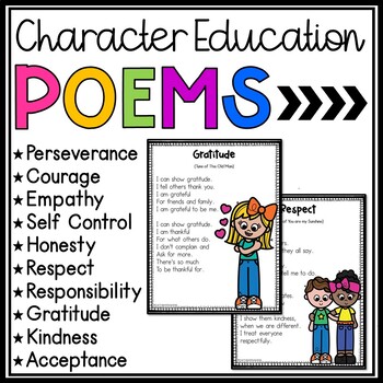 Preview of Character Education Poems - Character Trait Poems