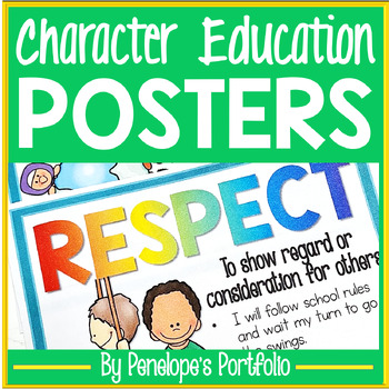 Preview of Character Education Posters in Print / 70 Character Education Traits (SEL)