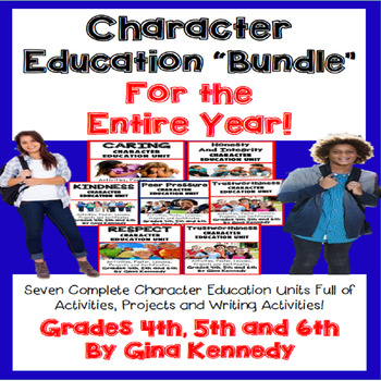 Preview of Character Education BUNDLE for Upper Elementary Students, Seven Units!