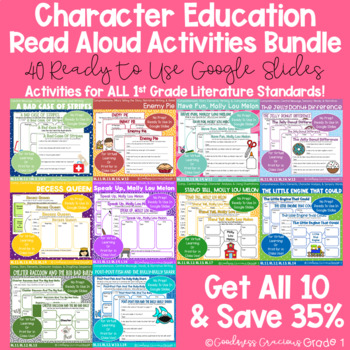 Preview of Character Education Read Aloud Activities Bundle All 1st Grade Lit. Standards