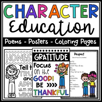 Preview of Character Education Resources- Poems, Posters, Coloring Pages