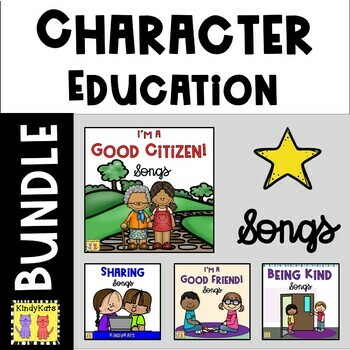 Preview of Character Education Social Emotional Social Skills Circle Time Songs BUNDLE
