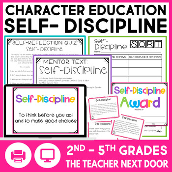 Preview of Character Education Self-Discipline Social Emotional Activities SEL Self-Control