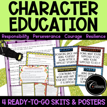 Preview of Character Education Skits / Responsibility Perseverance Courage Resilience