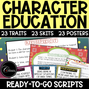 Preview of Character Education Skits and Posters BUNDLE (23 TRAITS)