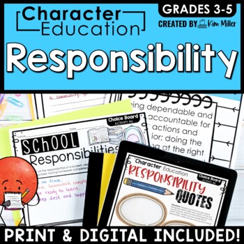 Preview of Character Education Social Emotional Learning Activities Responsibility