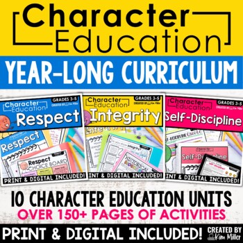 Preview of Character Education Social Emotional Learning Activities Social Skills Bundle