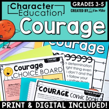 Preview of Character Education Social Emotional Learning Activities Social Skills Courage