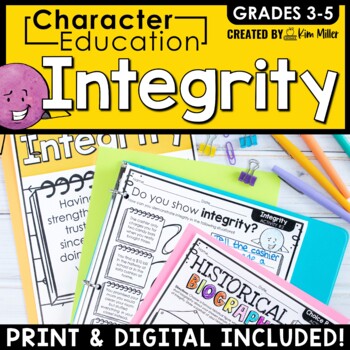 Preview of Character Education Social Emotional Learning Activities Social Skills Integrity