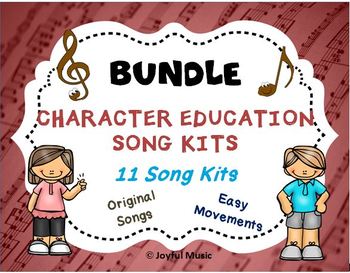 Preview of Character Education Song Kit BUNDLE 11 SONG KITS