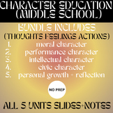 Character Education TFA 5 UNIT BUNDLE Slides + Fill In Notes