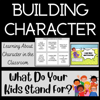 Preview of Character Education - Teach Character Building Activities & Discussion Cards
