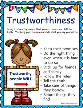Character Education: Lessons That Teach Kids Trustworthiness by Kiddie