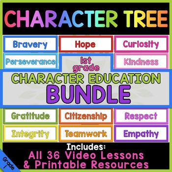 Preview of Character Education Video Lessons for First Grade Bundle