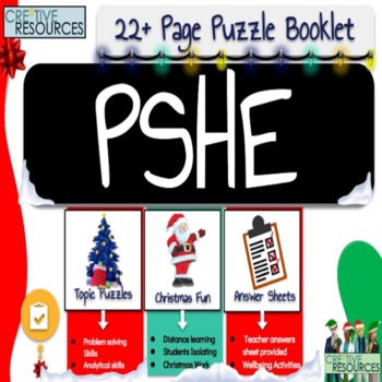 Preview of Character Education and Health Christmas Puzzle Work Booklet