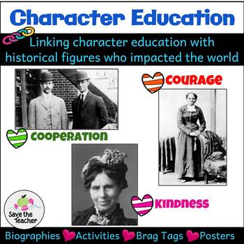 Preview of Using History to Teach Character Traits Distance Learning Worksheets