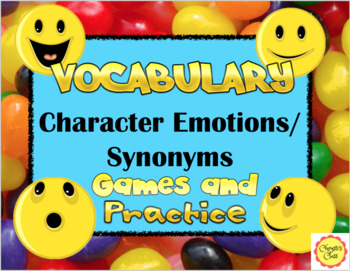 Preview of VOCABULARY: Printable Distance Learning Emotion/Synonym Game and Practice